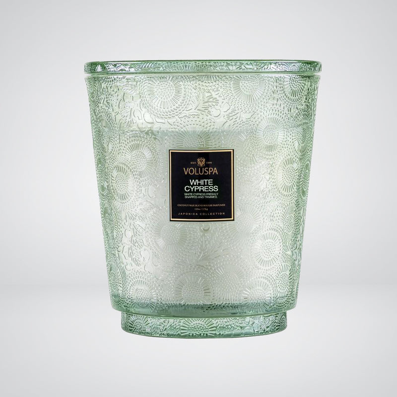 Hearth 5 Wick Glass Candle in White Cypress