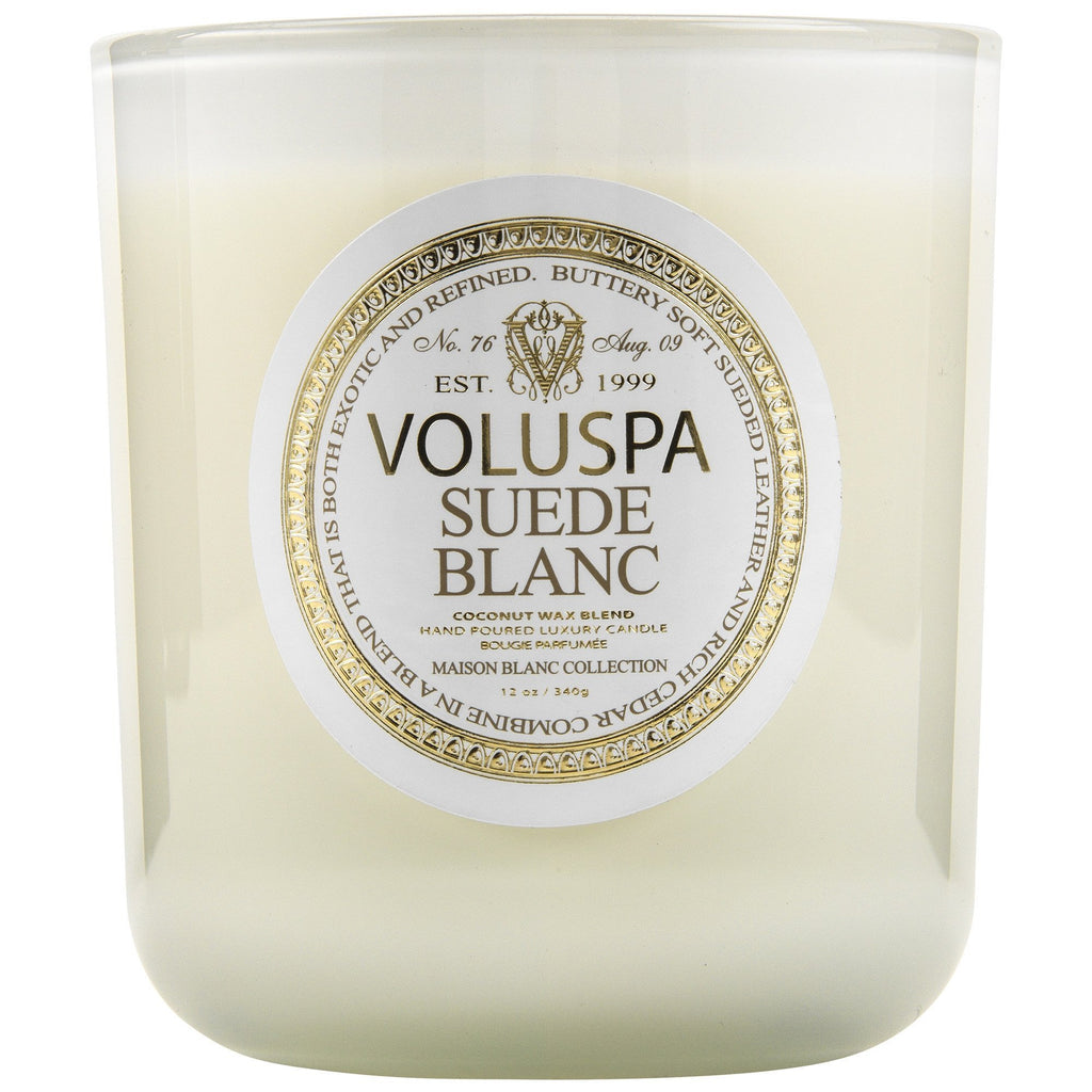 Classic Maison Candle in Suede Blanc design by Voluspa