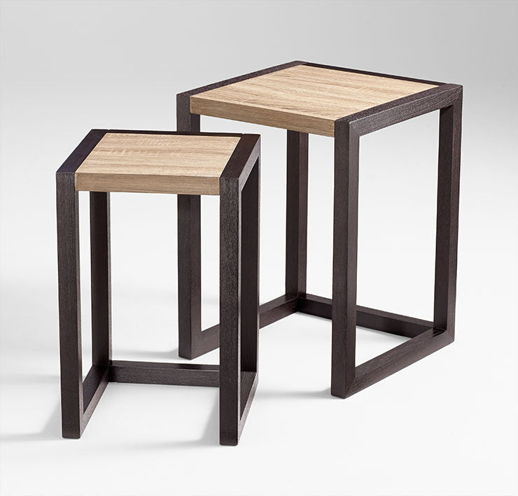 Becket Nesting Tables in Oak Veneer & Black Veneer design by Cyan Design