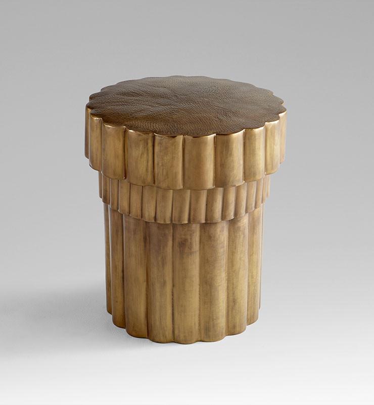 Mumbo Jumbo Side Table in Brushed Brass design by Cyan Design