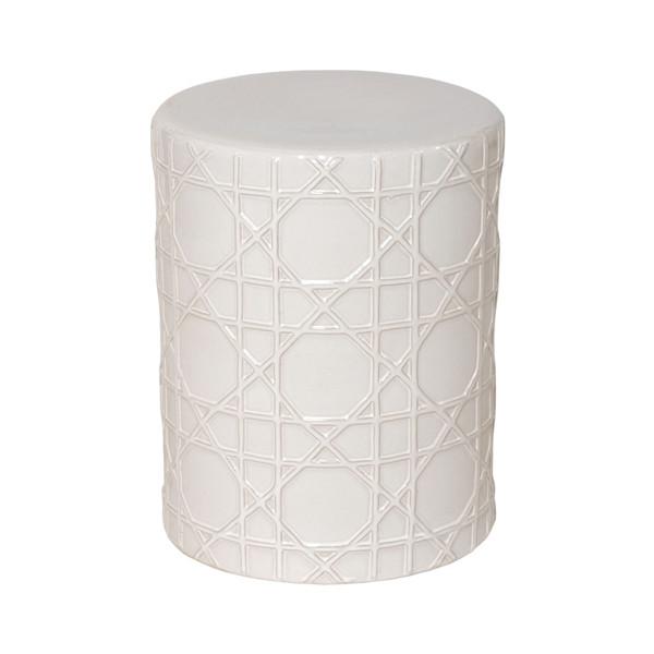 Cane Stool In White