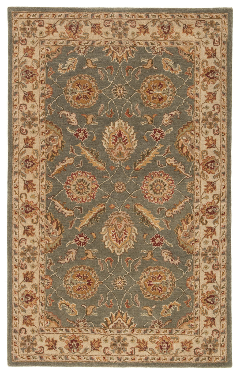 Callisto Handmade Floral Green & Beige Area Rug