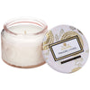 Petite Embossed Glass Jar Candle in Panjore Lychee design by Voluspa