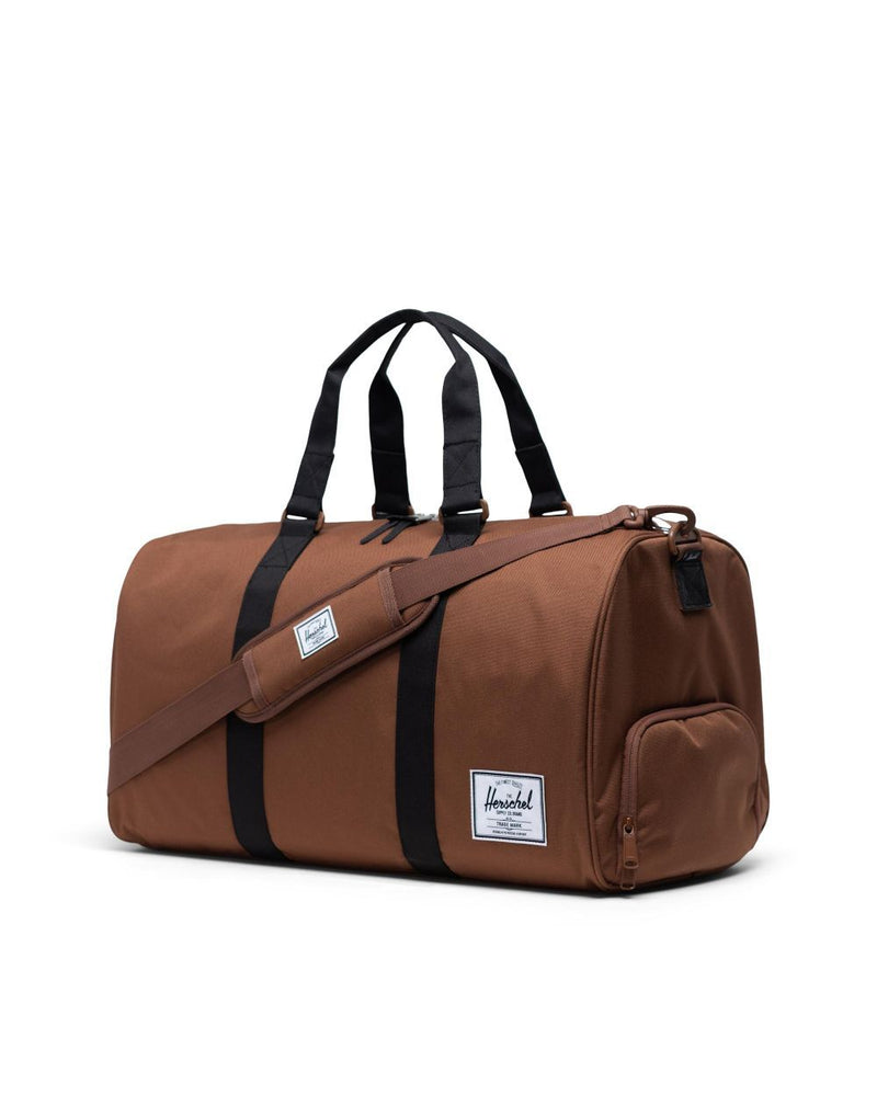 Novel Duffle in Black & Saddle Brown