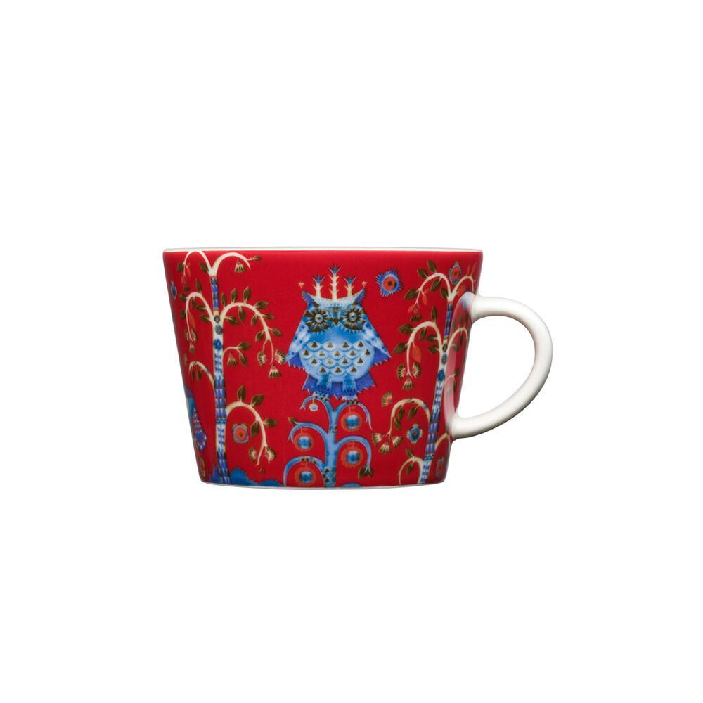 Taika Red Mugs & Saucer