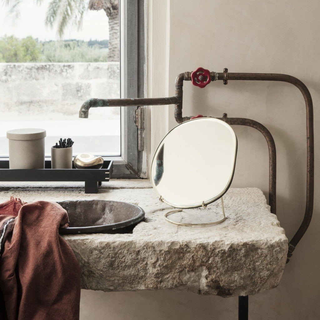 Pond Brass Table Mirror