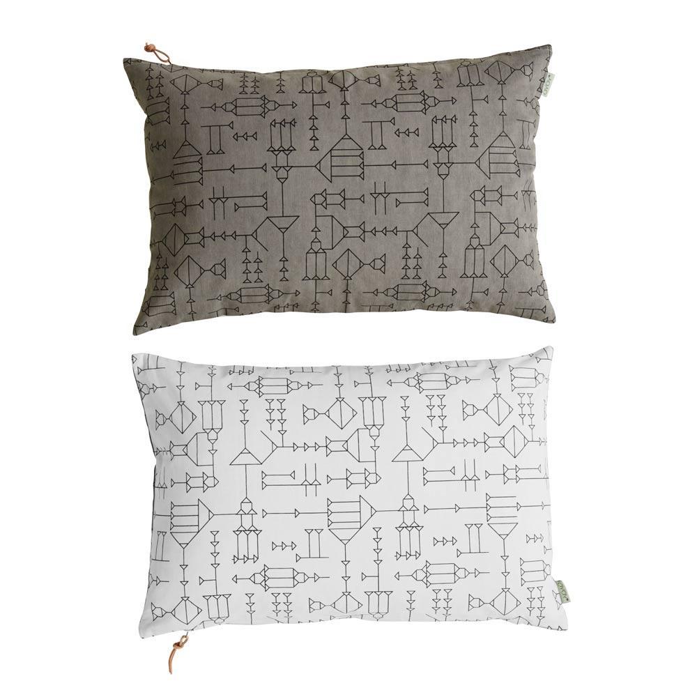 Cave Cushion - White / Grey