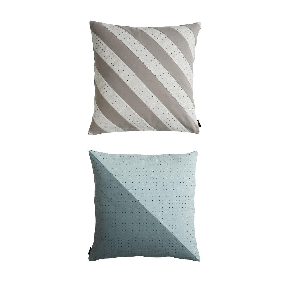 Dotti Cushion - Pale Blue / White