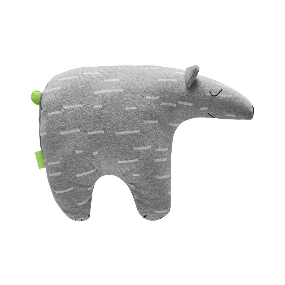 Polar Bear Knut Cushion in Grey