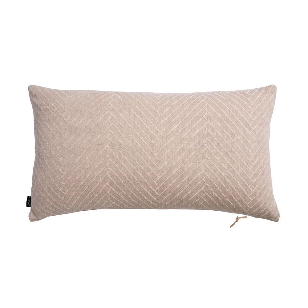 Fluffy Herringbone Cushion - Rose