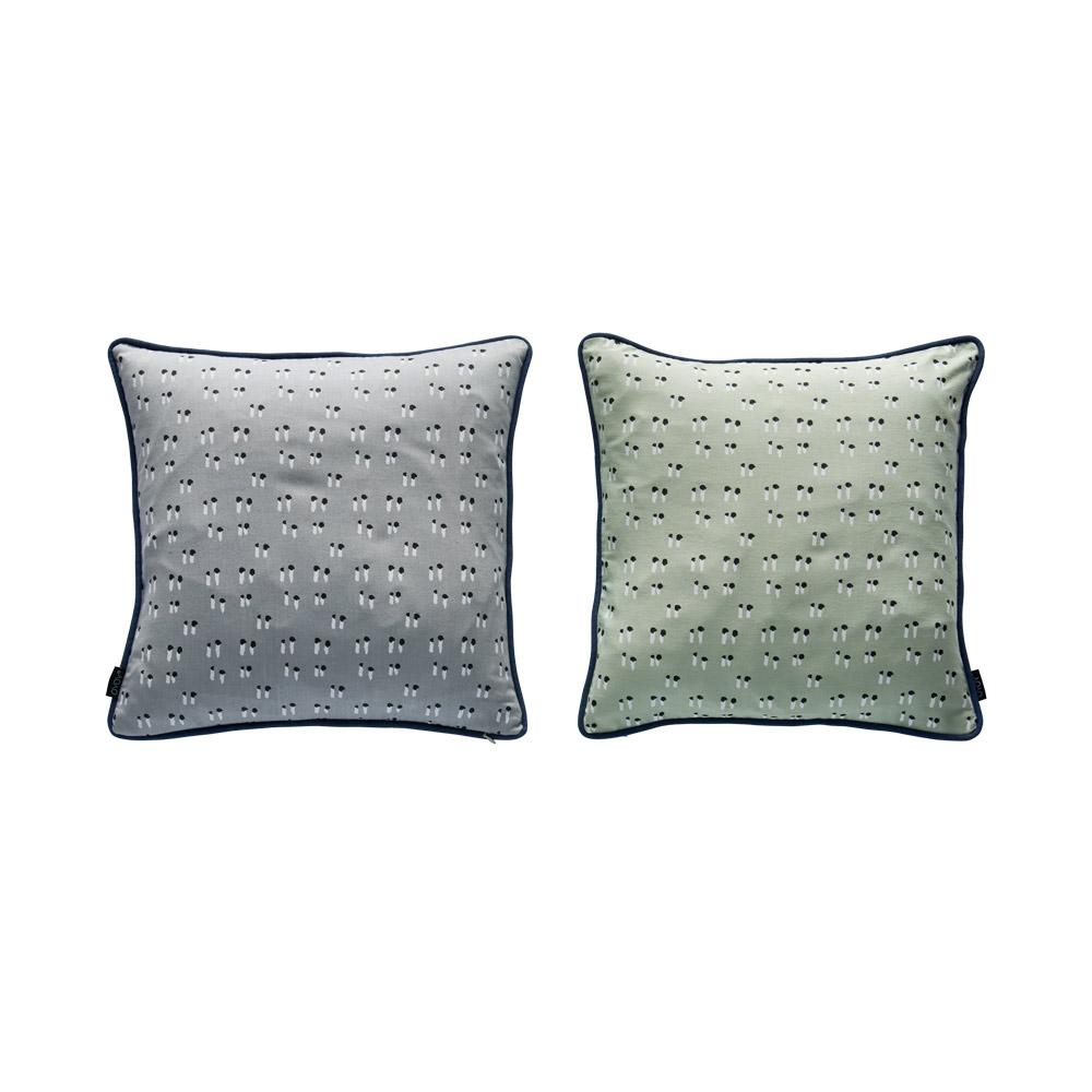 Duo Cushion in Minty / Grey