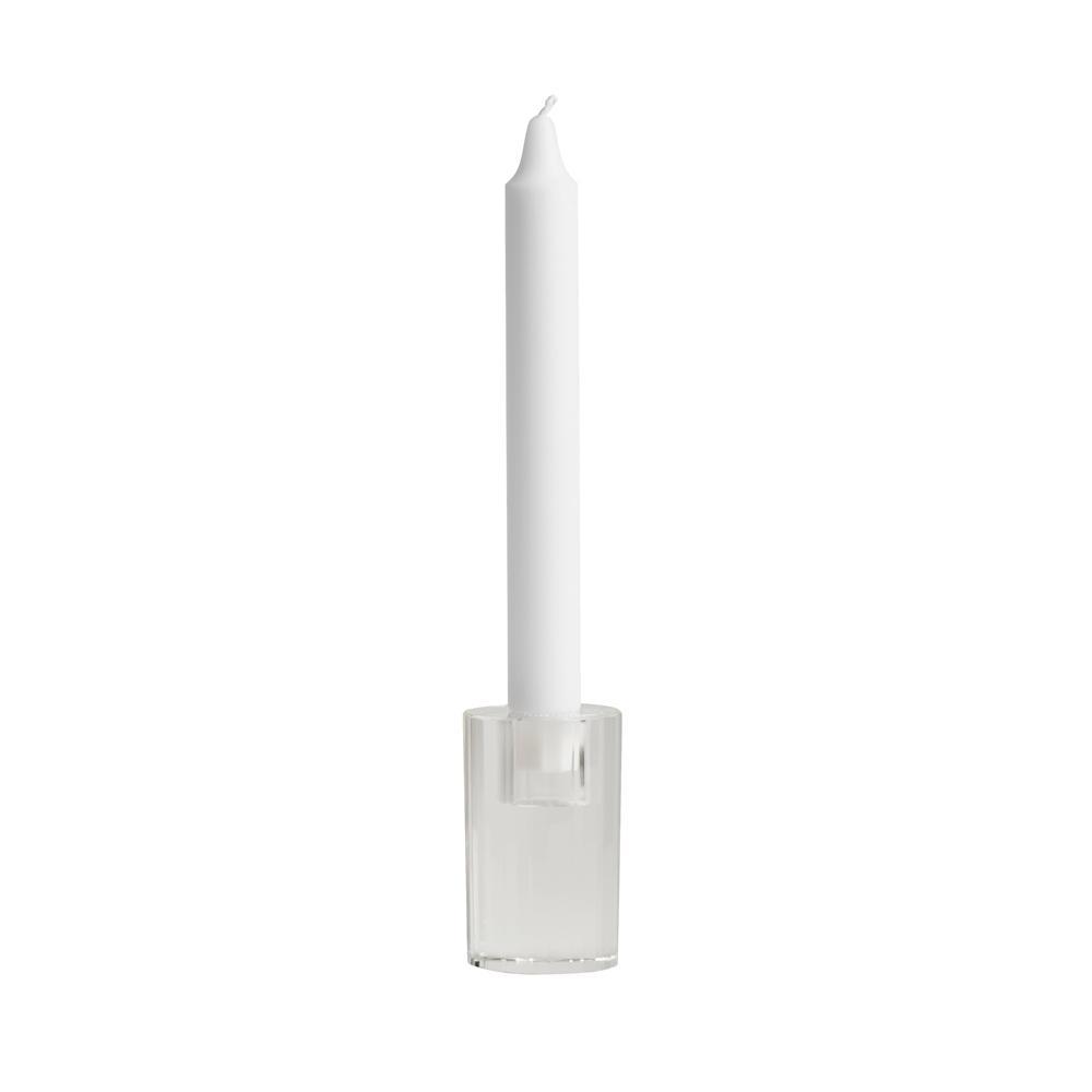 Nordic Glass Candleholder - High Facet - Clear