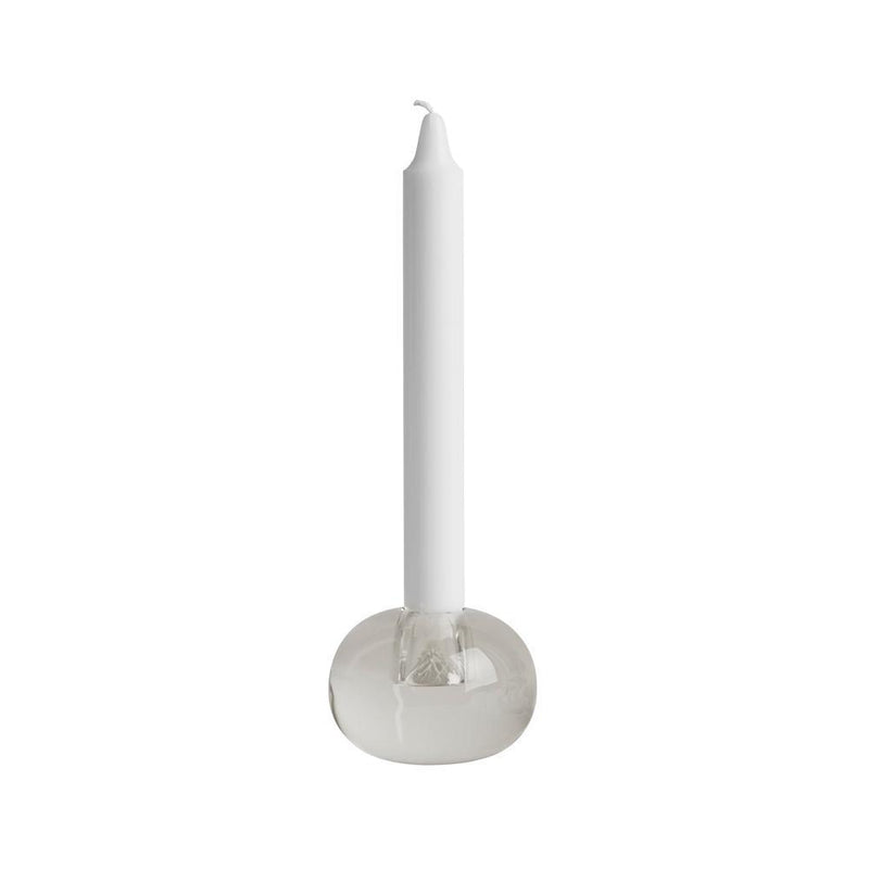 Nordic Glass Candleholder - Round - Clear