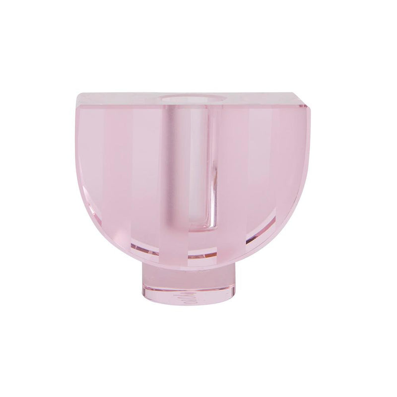 Curved Graphic Candleholder in Pale Rose