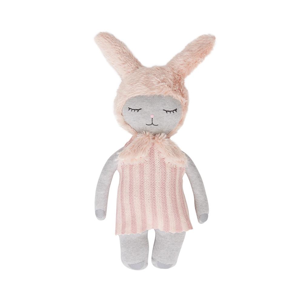 Hopsi Bunny Doll in Light Grey / Rose