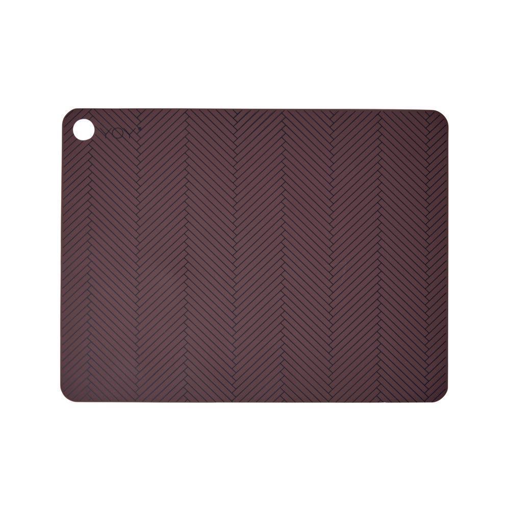 Placemat Herringbone - 2 Pcs/Pack - Bordeaux