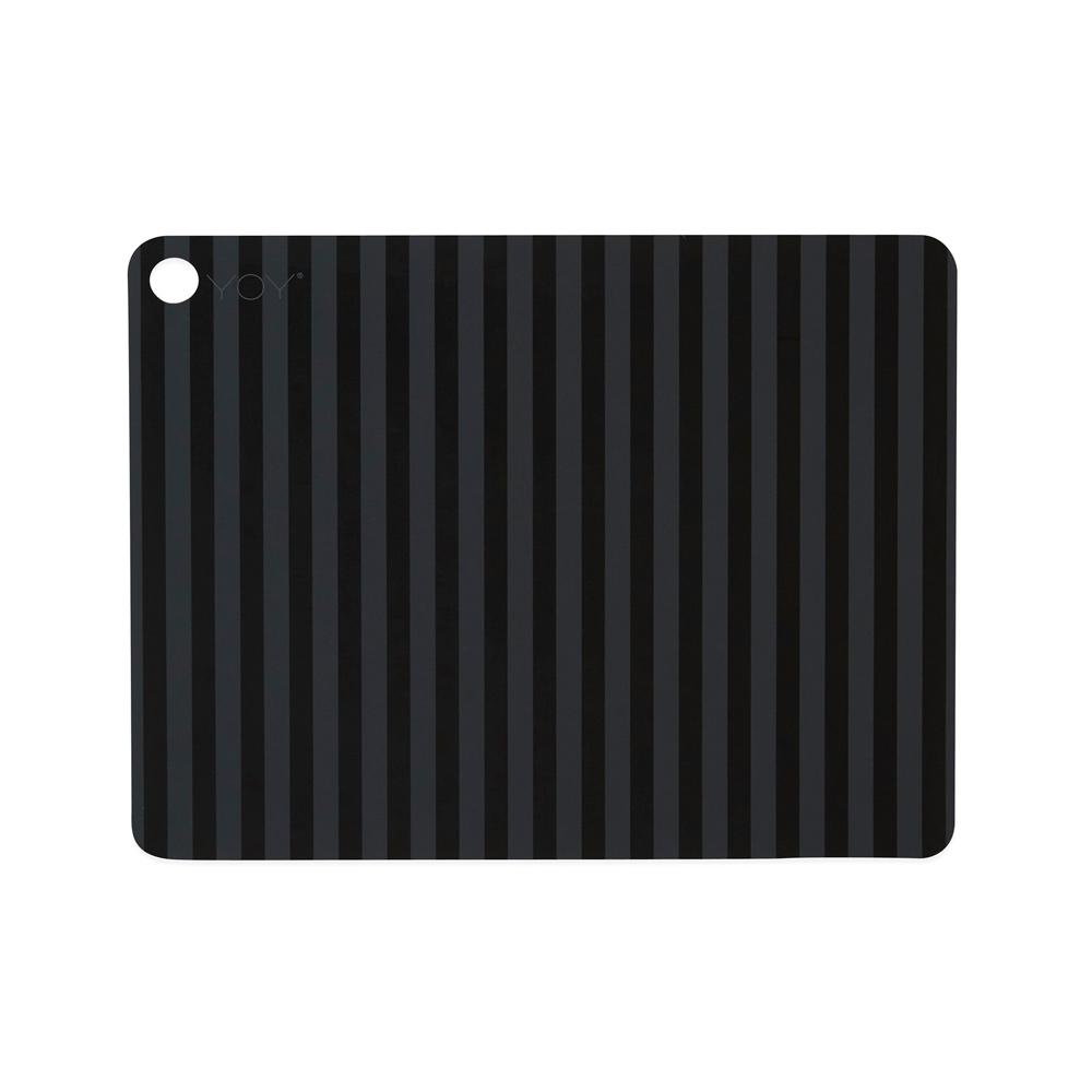 placemat stripe anthracite 2 pcs pack design by oyoy 1