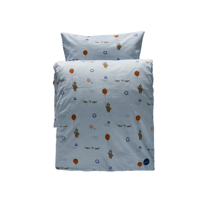 Baby Happy Circus Bedding in Light Grey