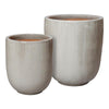 Set Of Two Large Round Pots In Grey