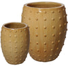 Set Of 2 Round Stud Pots In Cappuccino