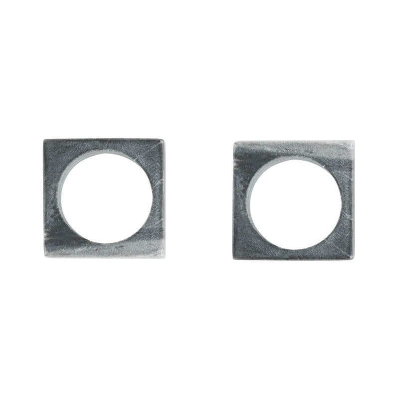 Set of 2 Modernist Napkin Rings in Grey Marble