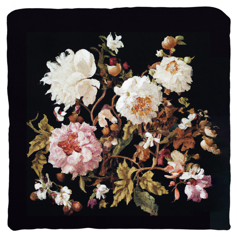 Antique Floral Throw Pillow