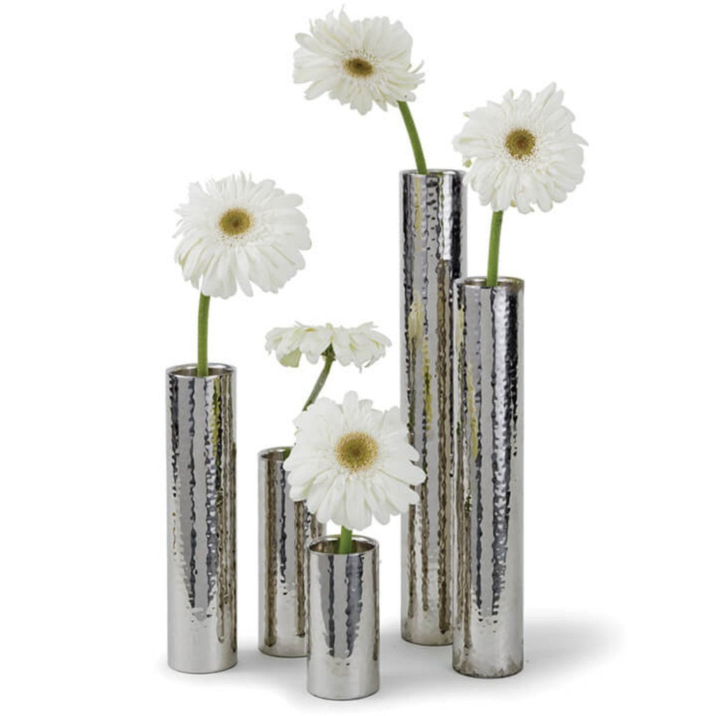 Hammered Bud Vase Set in Polished Nickel design by Regina Andrew