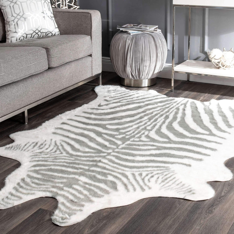 Alyssa Faux Zebra Cowhide Rug