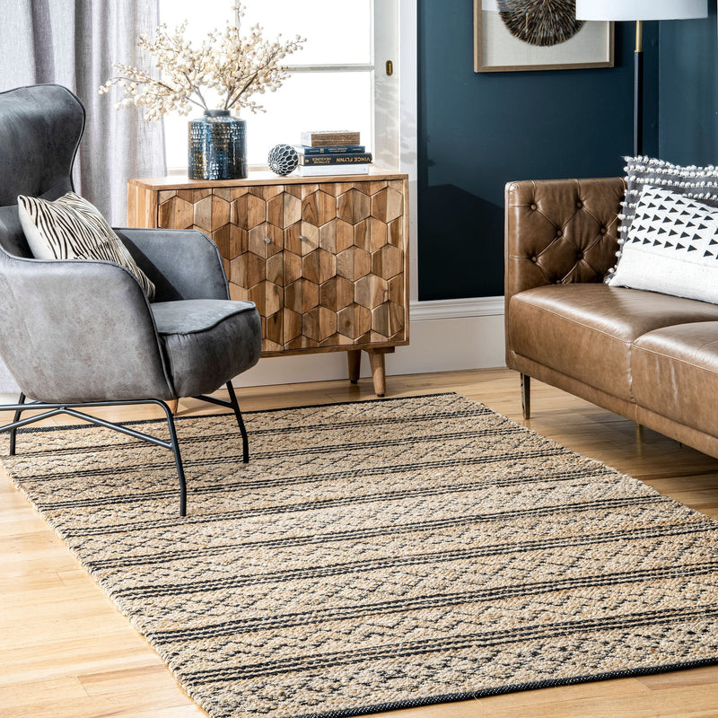 Liberty Jute Geometric Stripes Rug