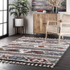 Skyla Tribal Banded Shag with Tassel Rug