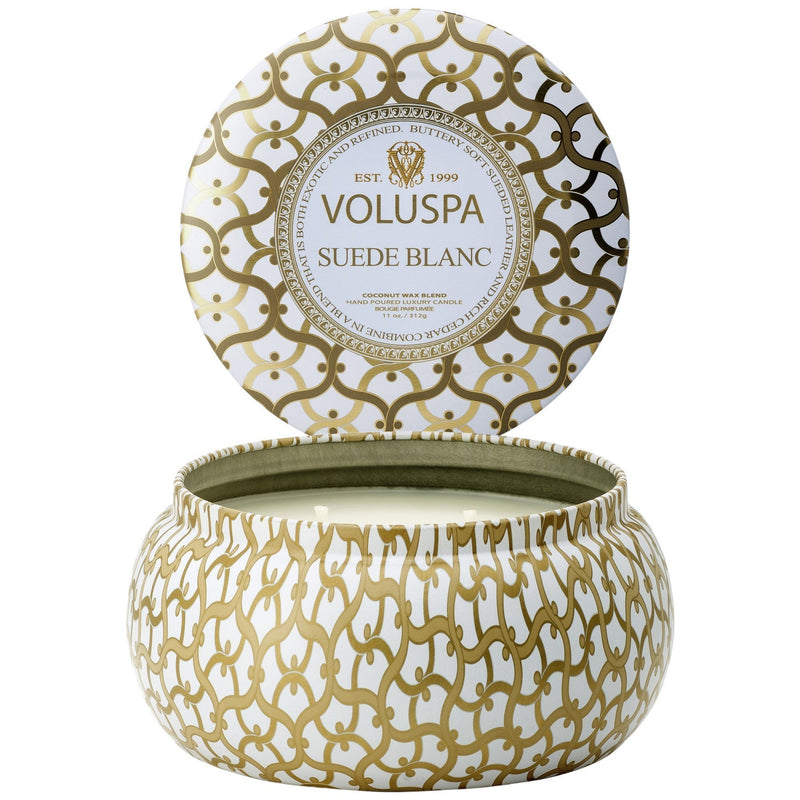 Maison Metallo 2 Wick Candle in Suede Blanc design by Voluspa