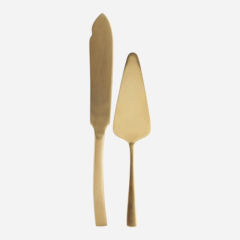 Golden Cake Servers