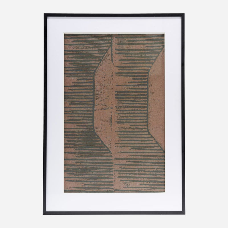 Fields Illustration w. Frame, Red/Brown