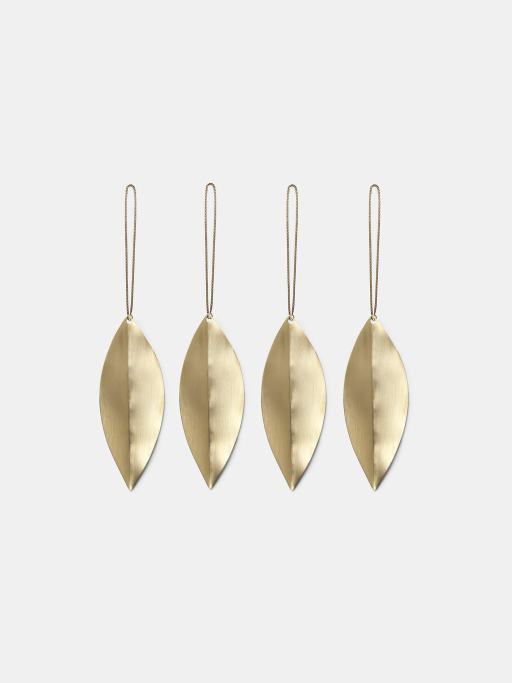 Set of 4 Leaf Brass Ornaments by Ferm Living