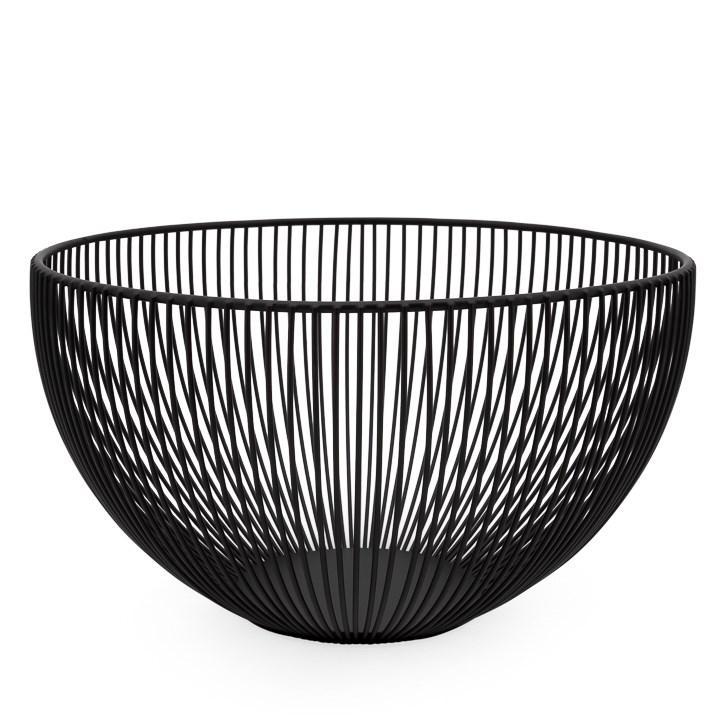 Linear Rib Black Metal Bowl