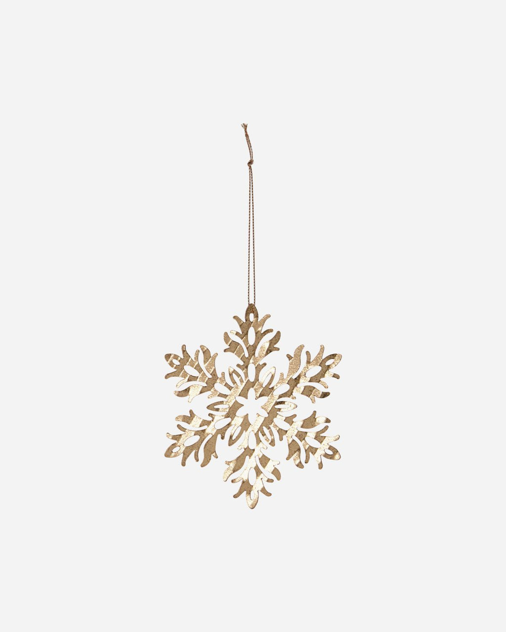 Tin Plate Snow Flower Ornament, Brass