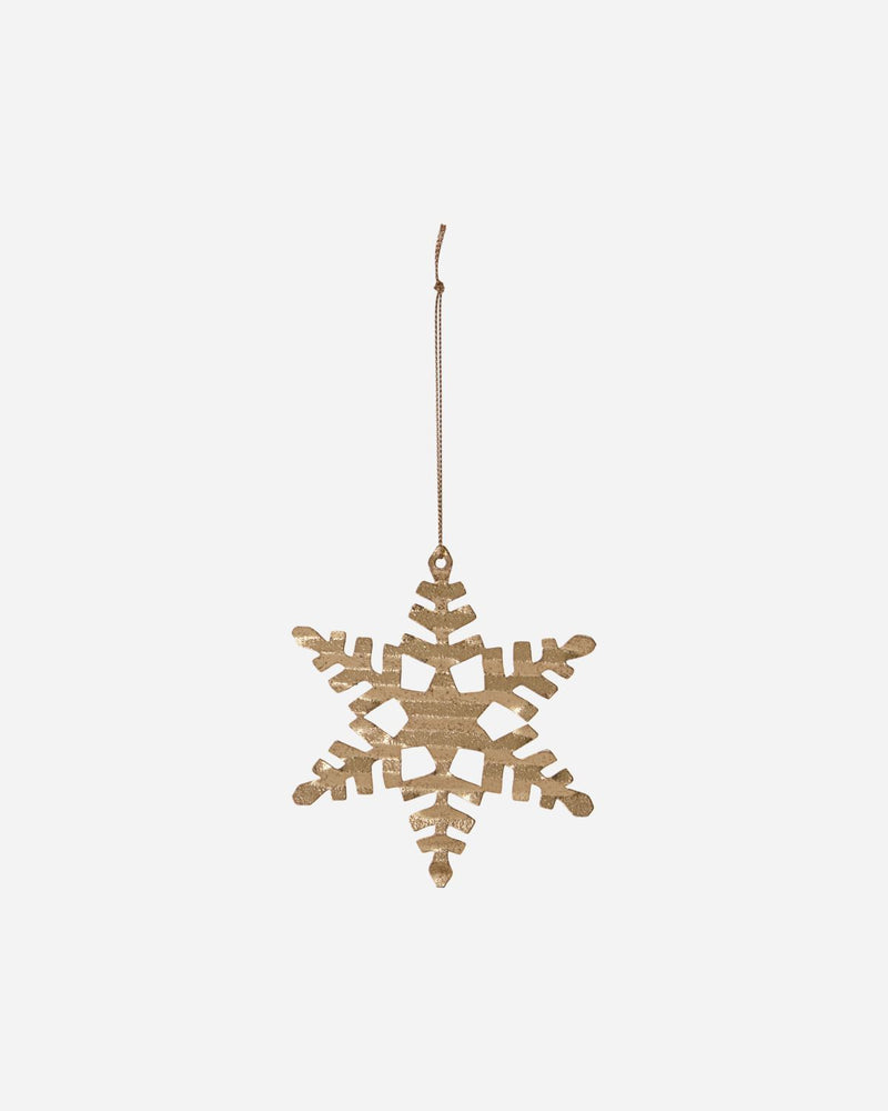 Tin Plate Snowflake Ornament, Brass