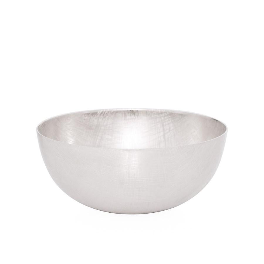 Palazzo Etched Aluminum 10d" Silver Round Bowl