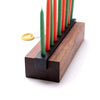 Menorah Modern Wood and Steel in Walnut