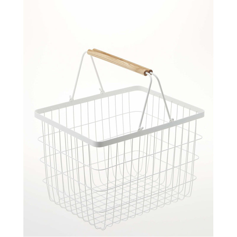 Tosca Wire Laundry Basket - White Steel - Medium by Yamazaki