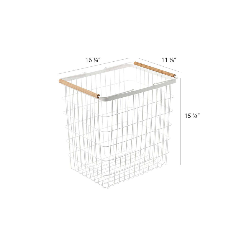 Tosca Wire Laundry Basket - White Steel - Large by Yamazaki