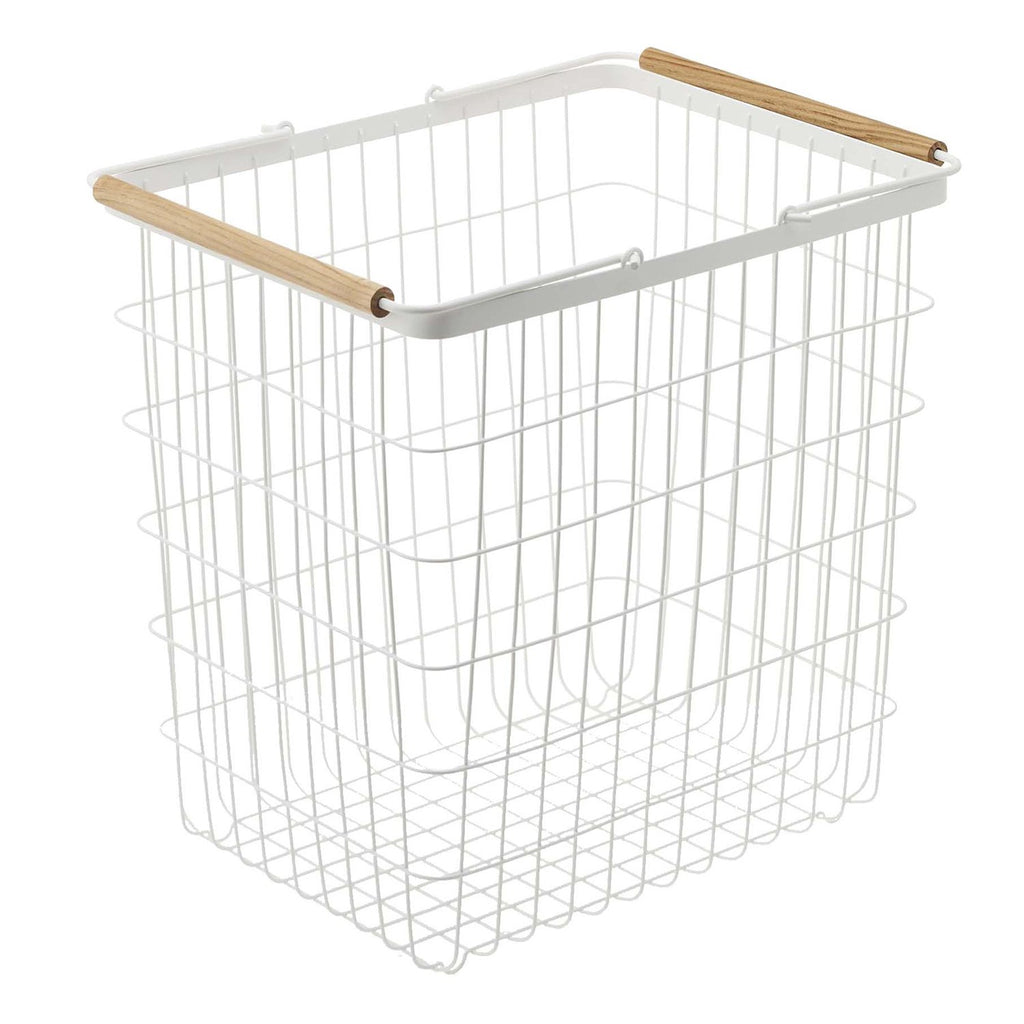 Tosca Wire Laundry Basket - White Steel - Large by Yamazaki