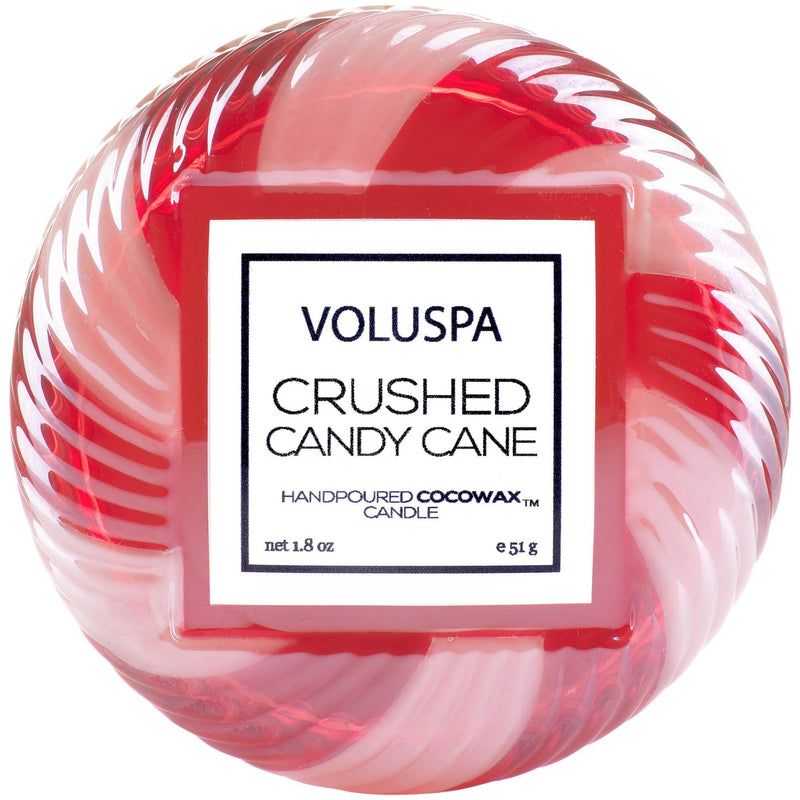 Macaron Candle in Crushed Candy Cane design by Voluspa