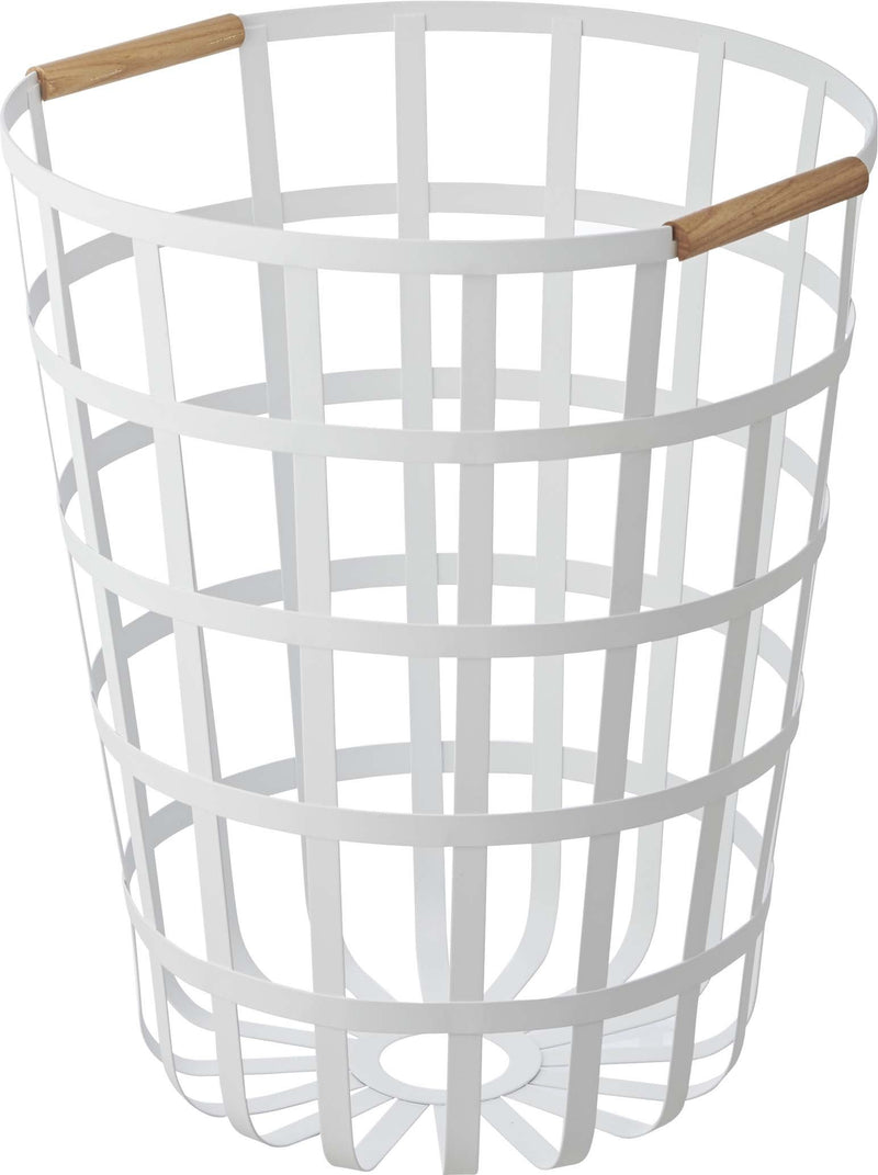 Tosca Round Laundry Basket in White design by Yamazaki