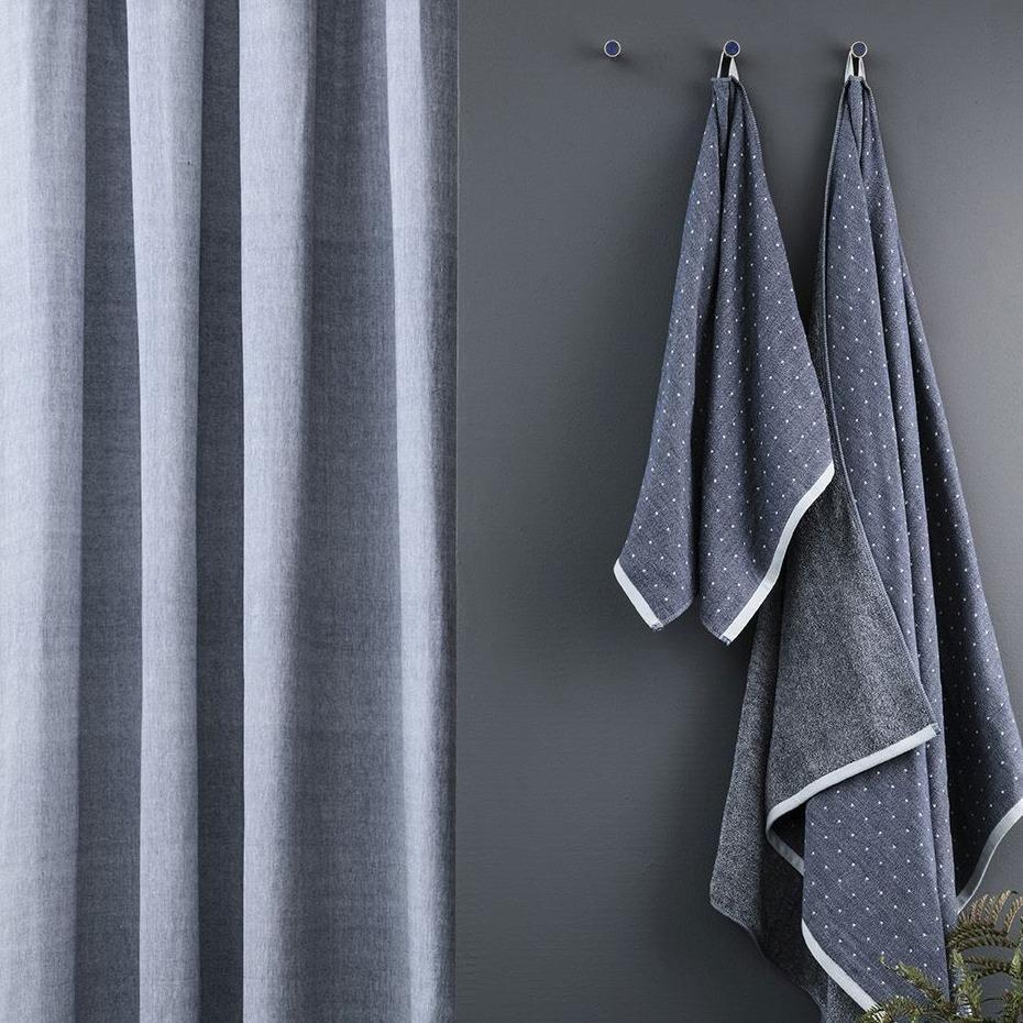 Chambray Shower Curtain - Blue