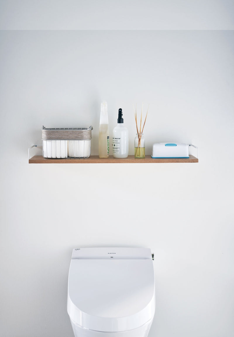 Tower Wall-Mounted Wood Shelf  in Various Colors by Yamazaki