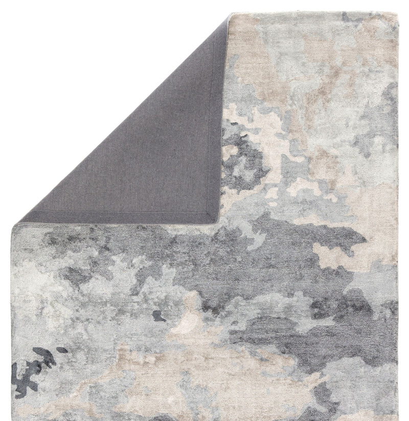 Glacier Handmade Abstract Gray & Dark Blue Area Rug