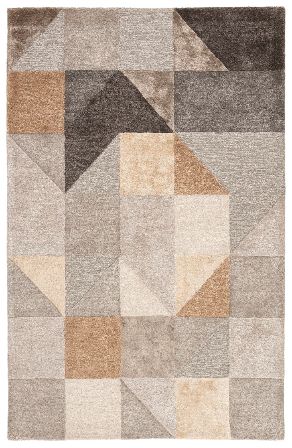 Penta Handmade Geometric Gray & Gold Area Rug