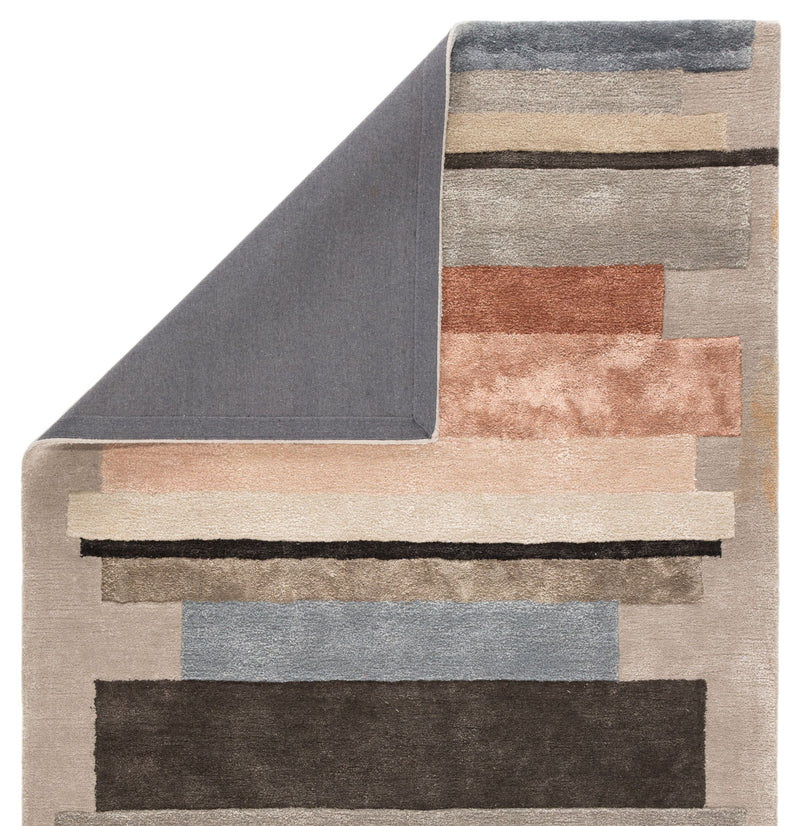 Parallel Handmade Geometric Gray & Pink Area Rug