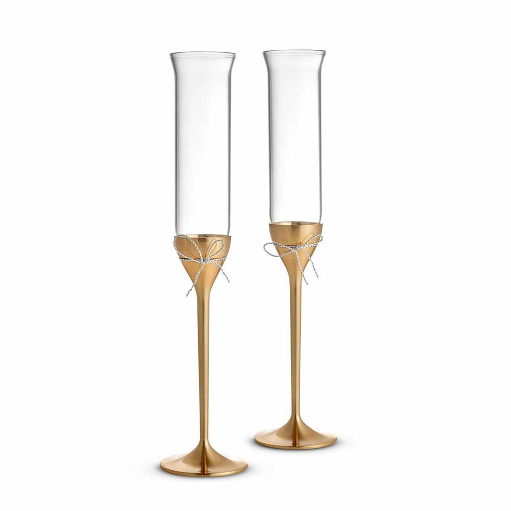 Love Knots Gold Toasting Flute, Pair by Vera Wang